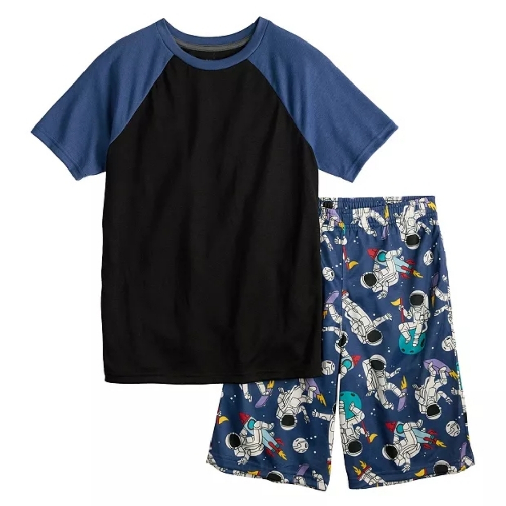 NWT Blue Space Adventure Pajama Set - Black and Blue